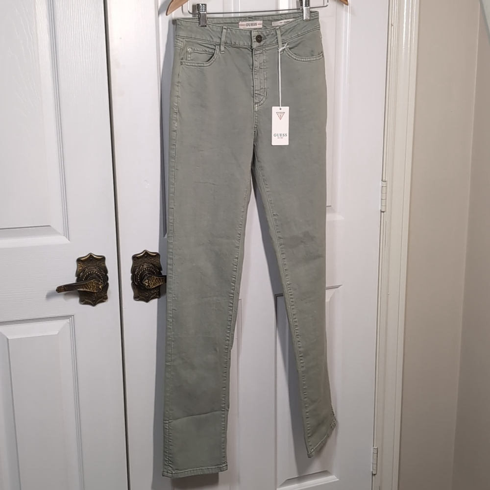 Guess 1981 Straight Light Green Women's Jeans Long Size 26